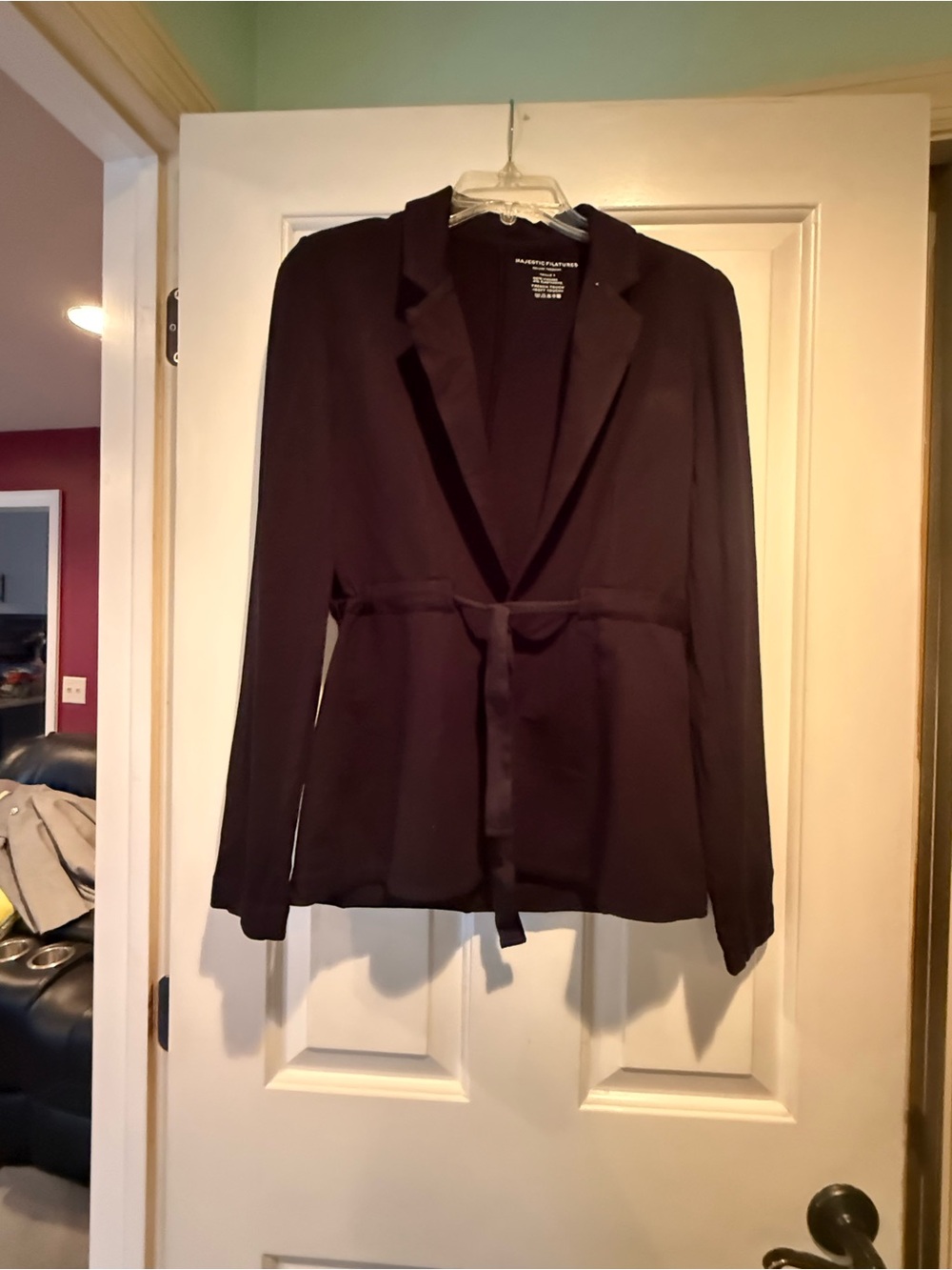 Women's Black Tie-Waist Blazer Jacket - Unbranded